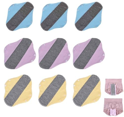 9 Pezzi Assorbenti Lavabili Riutilizzabili Per Incontinenza,Protezioni Assorbenti In Tessuto,Anti-Perdite Intimo Lavabile In Puro Cotone,Tessuto Confortevole E Traspirante Per Donna