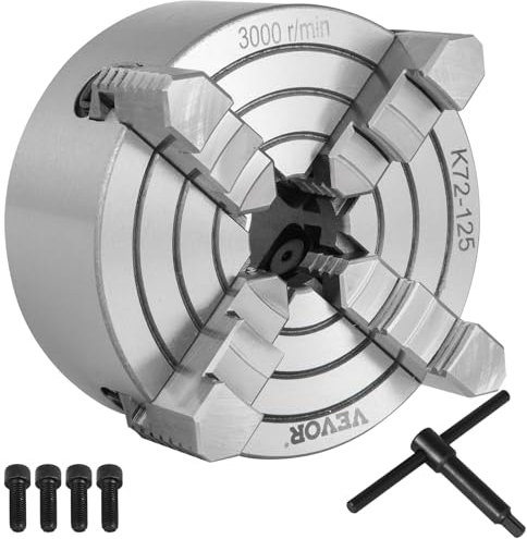 Mophorn Bohrfutter 125mm Unabhängiges Drehbankfutter 5 4-Backen Design Cast Iron Drehbank