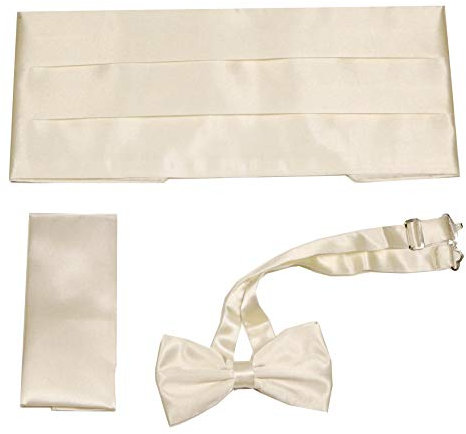 MMUGA Kummerbund mit Fliege Set Creme