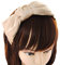 axy Haarreif mit große Doppel Schleife aus Satin 16 cm x 7,5 cm, Haarband Vintage Hairband Stirnband Haarreifen HRS1A (Beige)