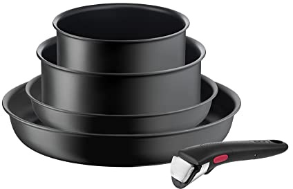 Tefal L76495 Ingenio Ultimate 5-delars köksredskapsset | stapelbar | non-stick beläggning | lämplig för induktionshällar | termisk signaltemperaturindikator | svart