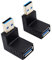 iJiGui Adaptateur USB 3.0 90 Degrés 2 Pièces, Coudé Mâle à Femelle 5 Gbps, Connecteur Vertical Haut et Bas, Coupleur d'angle Compatible avec Tous Les Câbles