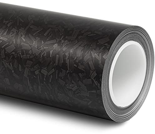 Folindo® 3D Forged Carbon Autofolie Schwarz Matt (23,92€/m²) | 100 x 152 cm | Selbstklebende Luftkanal Folie zur Auto Folierung | Blasenfrei