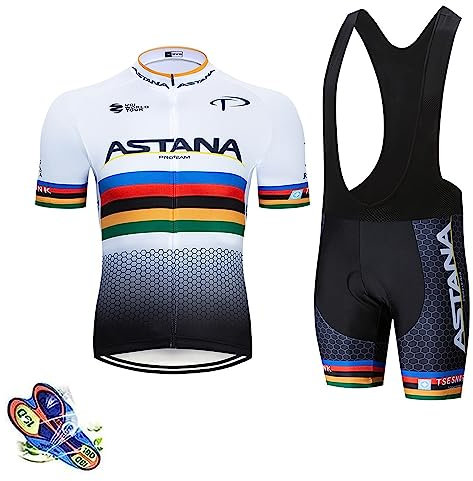 LIFE ESSENTIALS Hombres Jersey + Pantalones Cortos Mangas Cortas de Ciclismo Ropa Maillot Transpirable para Deportes al Aire Libre Bicicleta (M)