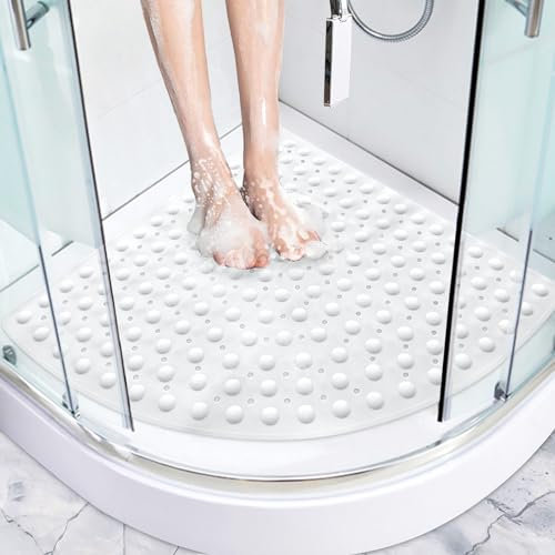 Corner Shower Mat Non Slip: 70 x 70 cm Quadrant Anti Mould Shower Mats for Inside Shower - Large Anti Slip Shower Matt for Elderly