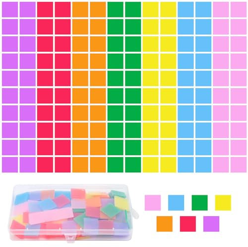 Neikafan 140 Stück Diamond Painting Kleber,Bunte Diamond Painting Wachskleber,2 X 2cm Diamond Painting Wachsplättchen mit Aufbewahrungsbox Diamond Painting Zubehör für 5D Kreuzstich DIY