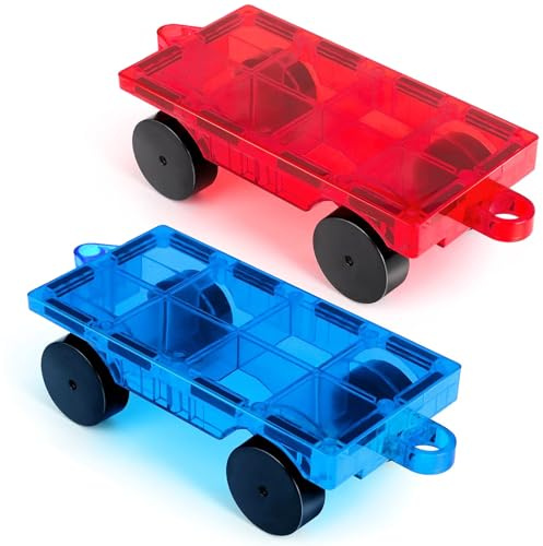 anyìshwu 2 pezzi Costruzioni Magnetici Auto Giocattoli,Giochi Magnetici per Bambini,Piastrelle Magnetiche Bambini Buidling Blocks Set,Adatto a Ragazzi e Ragazze Costruzioni Magnetiche 5 anni
