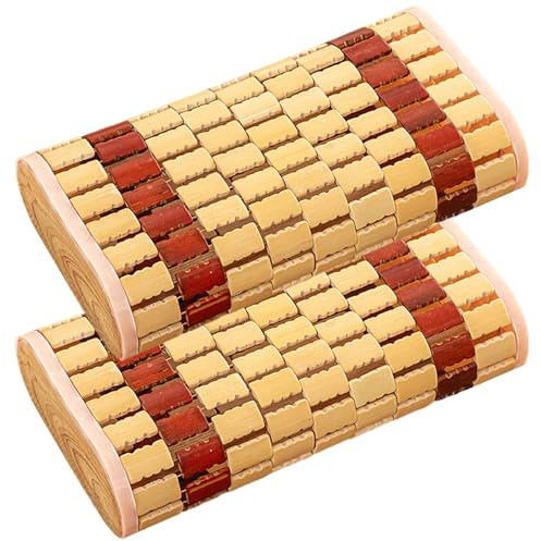 Veesper Cuscino di bambù 2 PCS, Cuscino di Sauna in Stile Cinese con Legno Cavo, Spa Traspirante per Sauna, casa e Accessori per Vapore