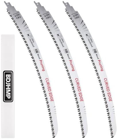 15 Inch Japanese Teeth Reciprocating Saw Blades Set, Arc Cutting Edge Wood Pruning 6TPI Sawzall Blades for Tree Trimming, Wood Cutting, Durable & Sharp, 3 Pieces