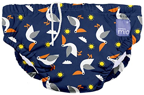 Bambino Mio Återanvändbar Badblöja – Läckagesäker & Justerbar, Populär och Bäst Säljande Simblöja för Barn - 1–2 år - Blå pelikan