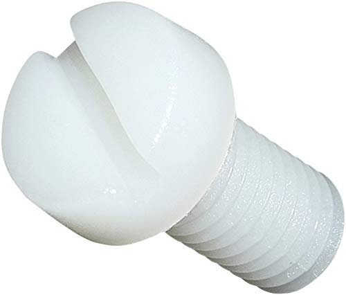 AERZETIX - Juego de 10 - Tornillo de Poliamida/Nylon M8x16 - Rosca métrica - Cabeza Cilíndrica/Ranurado/Plano/Redondo - Aislante - Bricolaje - Renovación - DIN 84 - C45328