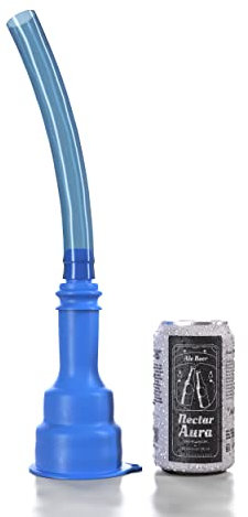 Biersturz Bong 2 in 1, imbuto per birra, scivolo per birra, con incisore per birra, gadget per feste ed eventi all'aperto, blu