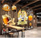 Fototapete Vintage Nostalgisches Bier Mädchen Essen Hintergrund Malmaterial TV Wandbild Tapete Wanddekoration fototapete 3d Vlies wandbild Schlafzimmer-250cm×170cm