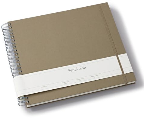 Semikolon 369974 Spiral Album Maxi Mucho - 34,5x30 cm - Fotoalbum, 90 Seiten cremeweiß, Fotobuch, fango beige
