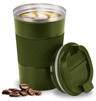 Smarthers Termo Café o Te - Taza Termo Cafe para Llevar, Vaso Termico con Mantenimiento de Frío y Calor 4-6 Hrs, Taza Térmica de Acero Inoxidable BPA Free, Vaso Café para Llevar, vaso termico duradero