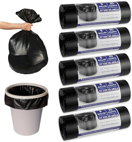 100pcs 30L Sacchetti per WC Campeggio, Sacchetti Igienici Biodegradabili Nero, Acchetti Organico Igienici Compost, Impermeabili Sacchetti Igienici, per Toilette da Campeggio, Bagno, Cucina