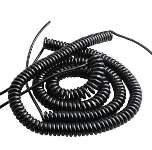 Svart trådfjäder spiralkabel Multi 2/3/4/5 kärnstift 0,3/0,5/1/2/2,5 mm nätsladd kan förlänga dragtrådarna(4 Core,STRETCH 3.7 METER_14AWG 2MM2)