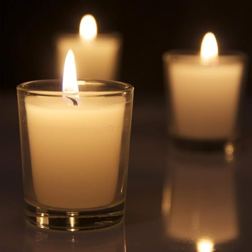 RIUBIXING Teelichtgläser, 10 Stück Kerzenhalter Glas (Ø4.5cm X H 6cm) Windlicht, Weihnachten Kerzen Deko Kerzengläser Tischdeko, Teelichthalter Glas Transparent Teelicht Gläser,