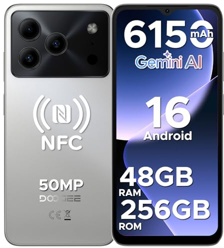 DOOGEE NOTE56 Plus Android 16 Telephone Portable, 48Go+256Go/2TB, Smartphone Pas Cher, 50MP+8MP,Smartphone Octa Core 6.56 HD+ 90Hz, 6150mAh, Débloqué 4G Dual SIM, Fingerprint/Face ID/NFC/OTG, Naturel