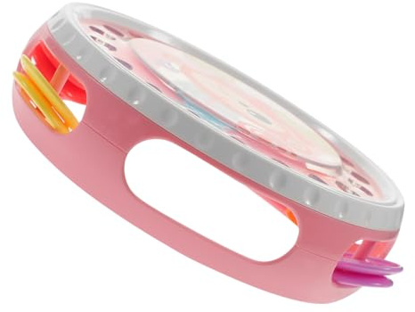 Uonlytech Tambourin à Main Rose pour Garçon Fille Instrument de Percussion Léger et Éveil Musical Délicat pour Fêtes et Apprentissage