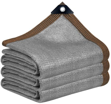 QOFLY Rete Ombreggiante Rete Ombreggiante Protezione UV 2x6m Grigio per Balcone Giardino Rete Frangivento Stallo con 90% Effetto Ombreggiante Tessuto Protezione Solare Resistente alla Temperatura