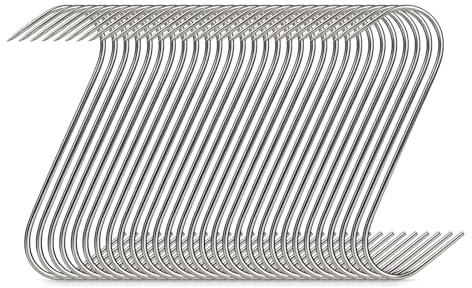 Ganchos para Carne de Acero Inoxidable - 30 PCS, 120 mm, 4 mm de Grosor, Resistentes, Anticorrosivos, Ideal para Ahumar, Asar, Colgar y Procesar Carne