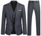 Allthemen Anzug Herren Slim Fit 3 Teilig Anzüge Modern Herrenanzug 3-Teilig Sakko Hose Weste für Business Hochzeit Grau M