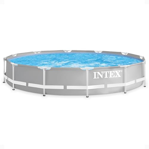 INTEX 26710EH Prism Frame Premium Above Ground Swimming Pool: 12ft x 30in – SuperTough Puncture Resistant – Rust Resistant – Easy Assemble – 1718 Gallon Capacity – Pool Only