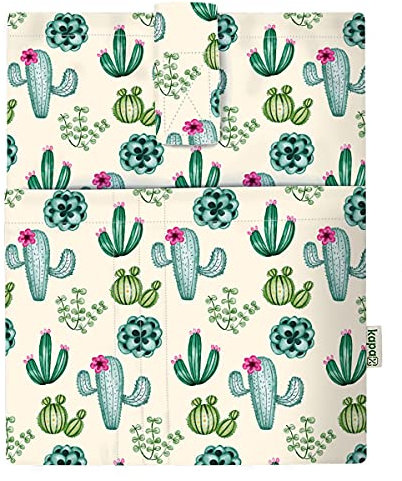 KAPAX Pochette DE Livre Couverture de Livres, pour Livre broché, Tissu Lavable,imperméable,Protecteur de Livre - rembourré, Housse de Protection pour Tablette pour Adulte (Cactus)