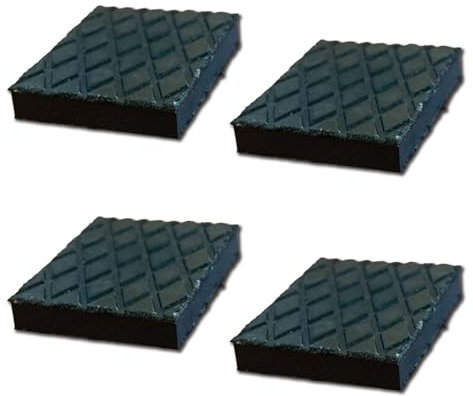 4 Pezzi Tamponi Ponte Sollevatore 140X110X20mm, Tamponi in Gomma Rettangolari, Compatibile con Ravaglioli Corghi OMCN, Made In Italia