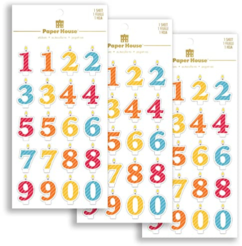 Paper House Productions Number Candles Puffy Sticker Multipack (Pack of 3)