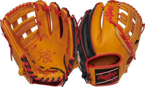 Rawlings Herren Heart of The Hide ColorSync 7.0 Baseball-Handschuh, Pro H-Web 30,5 cm (12 Zoll) – Hellbraun/Schwarz/Scharlachrot