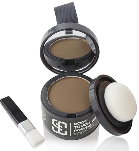 SOVONCARE Ansatzpuder, Haar-Concealer Haarverdichtung für Frauen und Männer, Haaransatz Ausbessern & Kaschiert Sofort Haarausfall,Touch Up Haarpulver für dünnes Haar für Frauen (Helle Kaffee,4g)