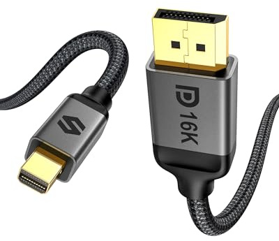 Silkland Mini-DisplayPort to DisplayPort Kabel 2.1 4.5M, 4K@240Hz 8K@144Hz | 16K, HDR, DSC1.2a, G-Sync&FreeSync, [Thunderbolt 2] Mini-DP till DP Kabel 2.1 för Gaming-Laptop, MacBook, iMac, Monitor, NUC