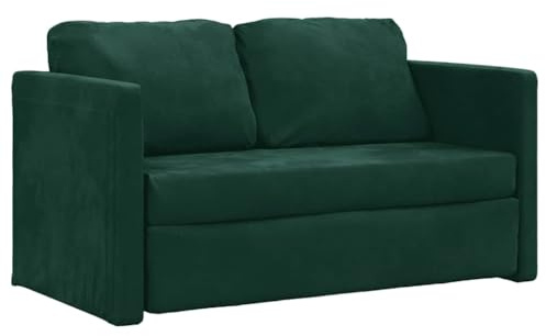 vidaXL Canapé-lit 2 en 1, Lit de Jour avec Coussins Rembourrés, Lit d'Invité Pliable Salle de Séjour Chambre à Coucher, Moderne, Vert Foncé Velours