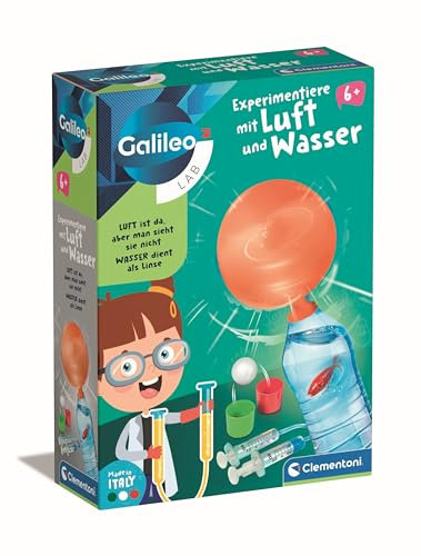 Galileo Lab Experimentiere mit Luft und Wasser - Naturwissenschaftliches Set - Experimentierkasten für Kinder ab 5 Jahren von Clementoni 59379