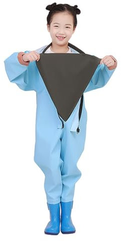 Wansiman Ganzer Körper Wathose,Teichhose mit Stiefeln,Wasserdicht Angelhose mit Watstiefel,atmungsaktiv,Unisex,Kind,für Baustellen,Angeln,Bauernhöfe,Gärten,Arbeiten im Schlamm,Fliegenfischen