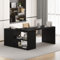 Mudmasa Schreibtisch Schwarz, Eckschreibtisch, Computertisch, Bürotisch, Schreibtische mit Schubladen und Stauraum, Schreibtisch L Form für Büro und Homeoffice 140x50x76 cm