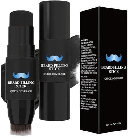 Barra Rellenadora para Barba | Estuche de Relleno y Cepillo para Barba | Tinte Antitranspirante 7g Duradera, Impermeable con Acabado Natural Resistente
