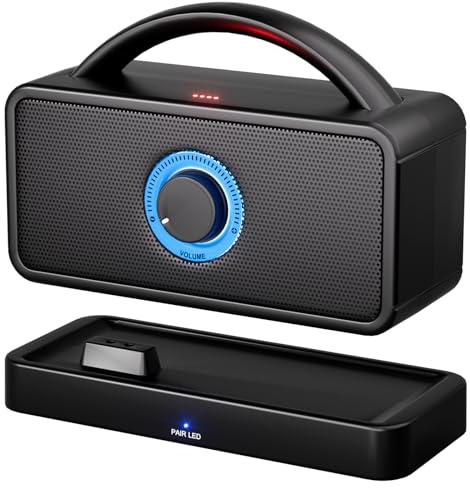 SavvyBloom Altoparlanti TV wireless per anziani con problemi di udito, altoparlanti TV portatili wireless 5,8 G per problemi di udito, niente più lottare per il volume, senza WiFi o Bluetooth, nessun