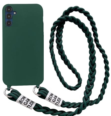 Miagon Crossbody-fodral till Samsung Galaxy A54 5G med snodd, rem och rep, flytande silikon, mjukt halsband, bälte, telefon, stötfångare för kvinnor och flickor