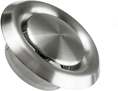 HG Power Adjustable Air Vent 100mm Ventilation Grille Cover Stainless Steel Round Extractor Outlet for Bathroom Office Kitchen Ventilation