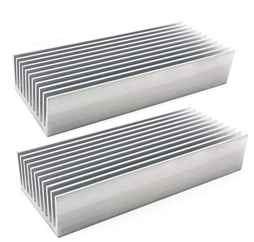 Awxlumv 2Pcs Aluminum Heatsink 100 x 40 x 20mm/ 3.94x1.57x0.79 inch Heat Sink Chipset Diffusion Cooling Fin Comb Heat Sinks Cooler for LED Peltier Thermal Module Tec1-12706 High Power Amplifi