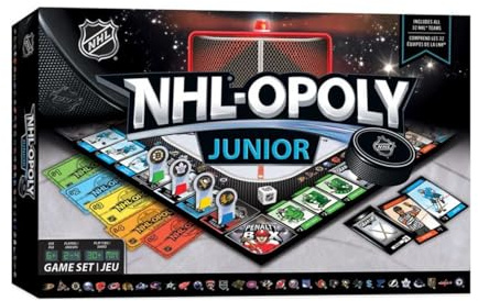 MasterPieces NHL League Opoly Jr Board Game, Officially Licensed Hockey Game, Educational Family Play Set, Hockey Gifts for Boys 8-12, NHL Team Trading Fun, Strategy Skills and Friendly Competition