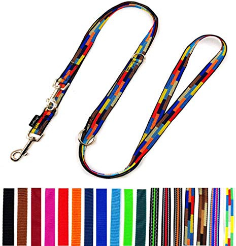 Hundeleine Doppelleine verstellbar 2m / 2,40m / 2,80m / 3,50m / 5m große Hunde 20mm/25mm (Navajo (8 farbig) 20mm, 2,00m)