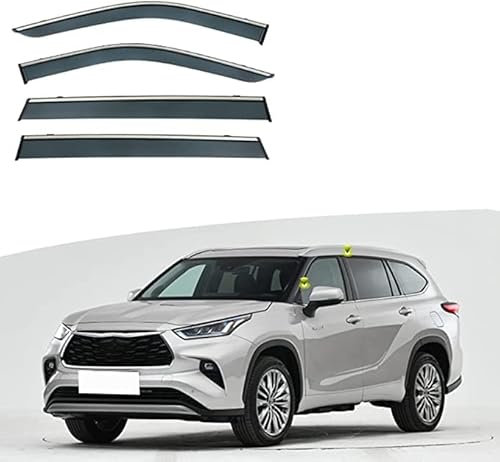 Juego de 4 Deflectores de Viento, Protector de Nieve para Lluvia Y Sol de Baja Acumulación de Calor para Reemplazo de Automóviles para Toyota HIGHLANDER 2022