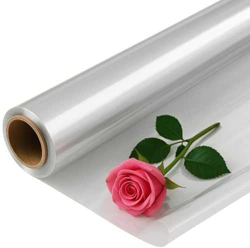 AussValle Clear Cellophane Wrap Roll Transparent Wrapping Paper 40cm x 30m Florist Packing Rolls 2.5 Mil Thickness for Gifts Flowers Bouquet Hamper Basket Christmas Birthday Valentines Day Craft