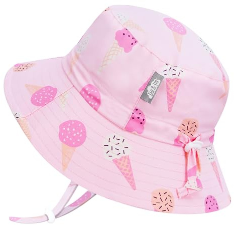 JAN & JUL Aqua Dry Bucket Sun Hat for Girls, Water Repellent, 50+ UPF