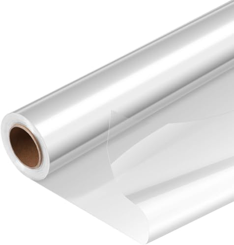 QHFlashbuy 40Cm x 50M Papel de Celofán Transparente,Celofán para Regalo Papel Celofan para Envolver Regalos Flores Frutas Merienda Navidad Decorado
