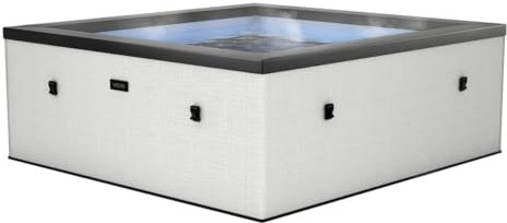 Wave Garda 4 Person Eco Foam Hot Tub | Portable Outdoor Spa with Rapid Heating | Durable PVC Material | Easy Setup | Ideal for Garden and Patio Relaxation | Pebble White